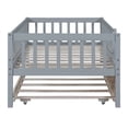 thumbnail image 6 of Daybed Bed Frame Platform Bed with Twin Size Trundle Modern Wooden Bed with Fence Guardrails and Slat Support Leg for Dorm, Bedroom, Guest Room (Twin), 6 of 9