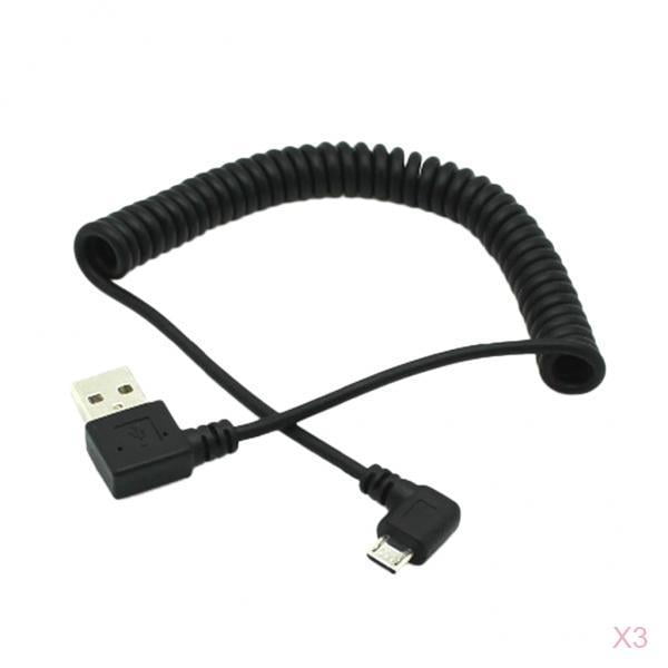 3 Piezas De 90 Grados De ángulo USB 2.0 A- A 90 Grados De ángulo Recto Adaptador De Cable En Con Micro USB Para Teléfonos Inteligentes Y Sunnimix Adaptador USB a Micro USB