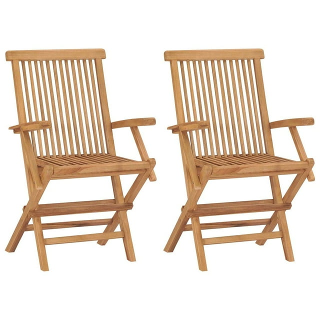 Sillas Plegables para Patio Casafoyer de Madera de Teca Maciza, 2 unidades