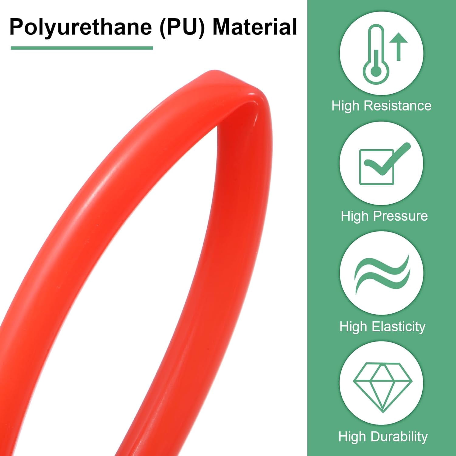 MKEUDQ-Pneumatic Tubing Pipe, 6.5mm(ID) x10mm(OD) PU Polyurethane Air Compressor Hose for Air Compressor Fitting/Gas/Fluid Transfer, Air Hose Line Tube [10M/32.8ft, Red]