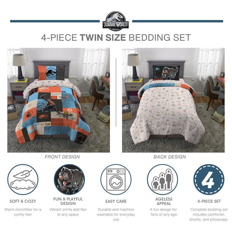 Jurassic World Kids 4-Piece Twin Bed in a Bag Set photo 5