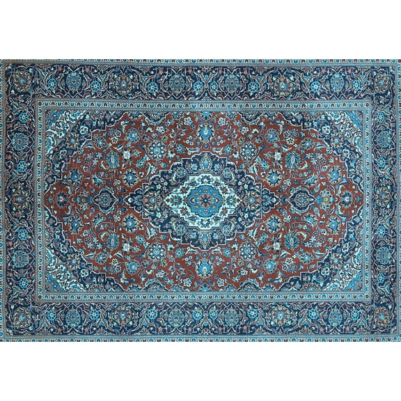 Ahgly Company Indoor Rectangle Persian Light Blue Traditional Area Rugs, 5' x 7'