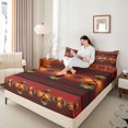 thumbnail image 4 of Feelyou Tribal Aztec Women Queen Sheet Sets, Western Bohemian Theme Bed Set, 4pcs, 4 of 7