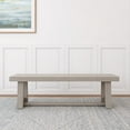 thumbnail image 2 of Plank+Beam Rectangle Solid Wood Farmhouse Dining Bench with Angled Legs, Seashell Wirebrush, 2 of 8
