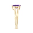 thumbnail image 5 of ANGARA Natural Pear 1.05 ct Amethyst Ring with Triple Diamond Accents in 14K Yellow Gold for Women (Size-9x6mm) | February Birthstone, Anniversary, Jewelry Gift for Women | Natural Amethyst Ring, 5 of 11