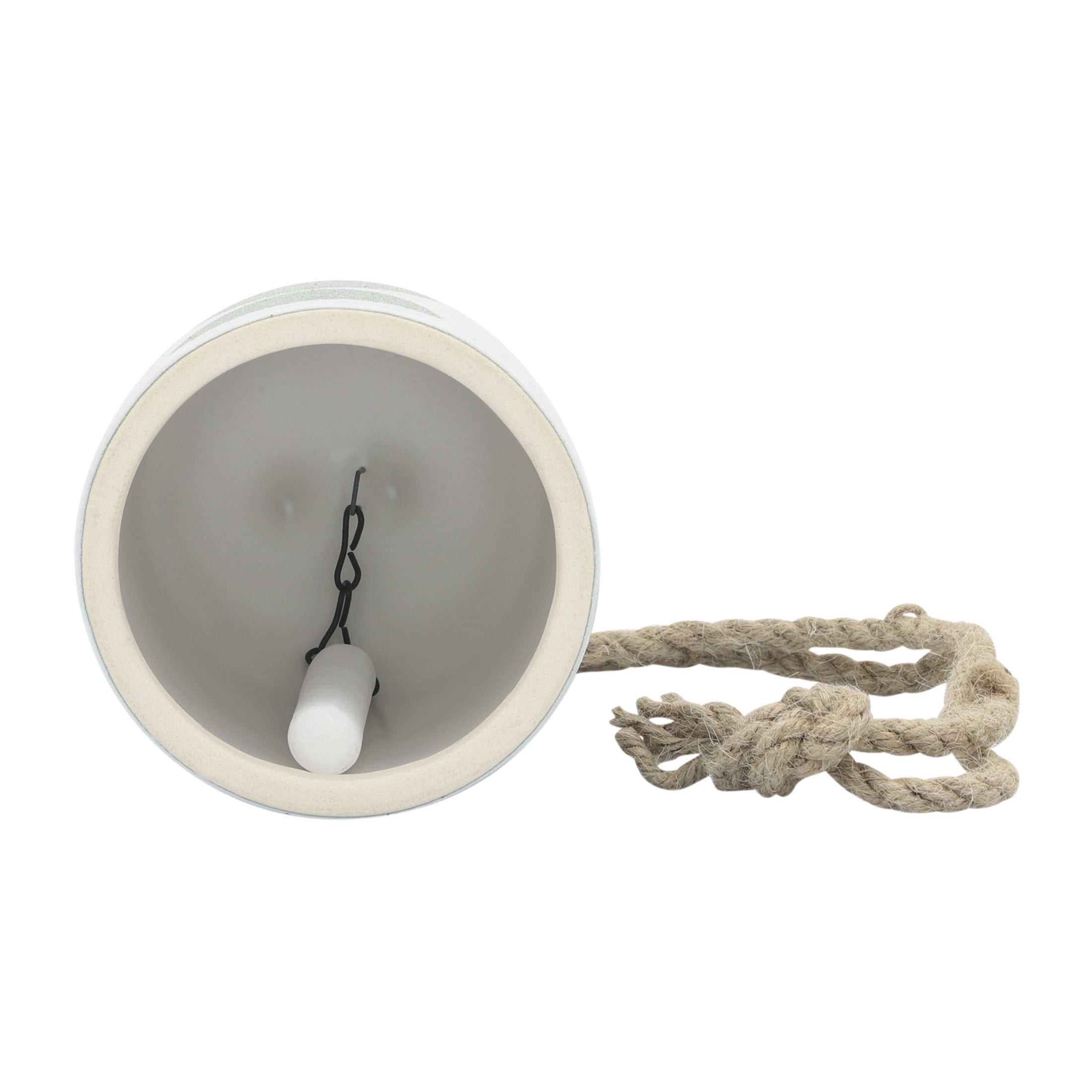 Modern Ceramic Small Bell Wind Chimes for Garden or Outside Decor - Beautiful Windchime for Patio & Porch Hanging Display - Decorative Outdoor Accent for Home Decoration - 4", White & Green