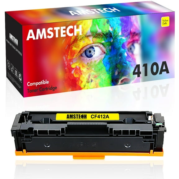 Amstech Compatible Toner for HP CF412A for HP Color LaserJet Pro MFP M477fnw M477fdn M477fdw M377dw Pro M452dw M452nw M452dn Printer Ink (Yellow,1-Pack)