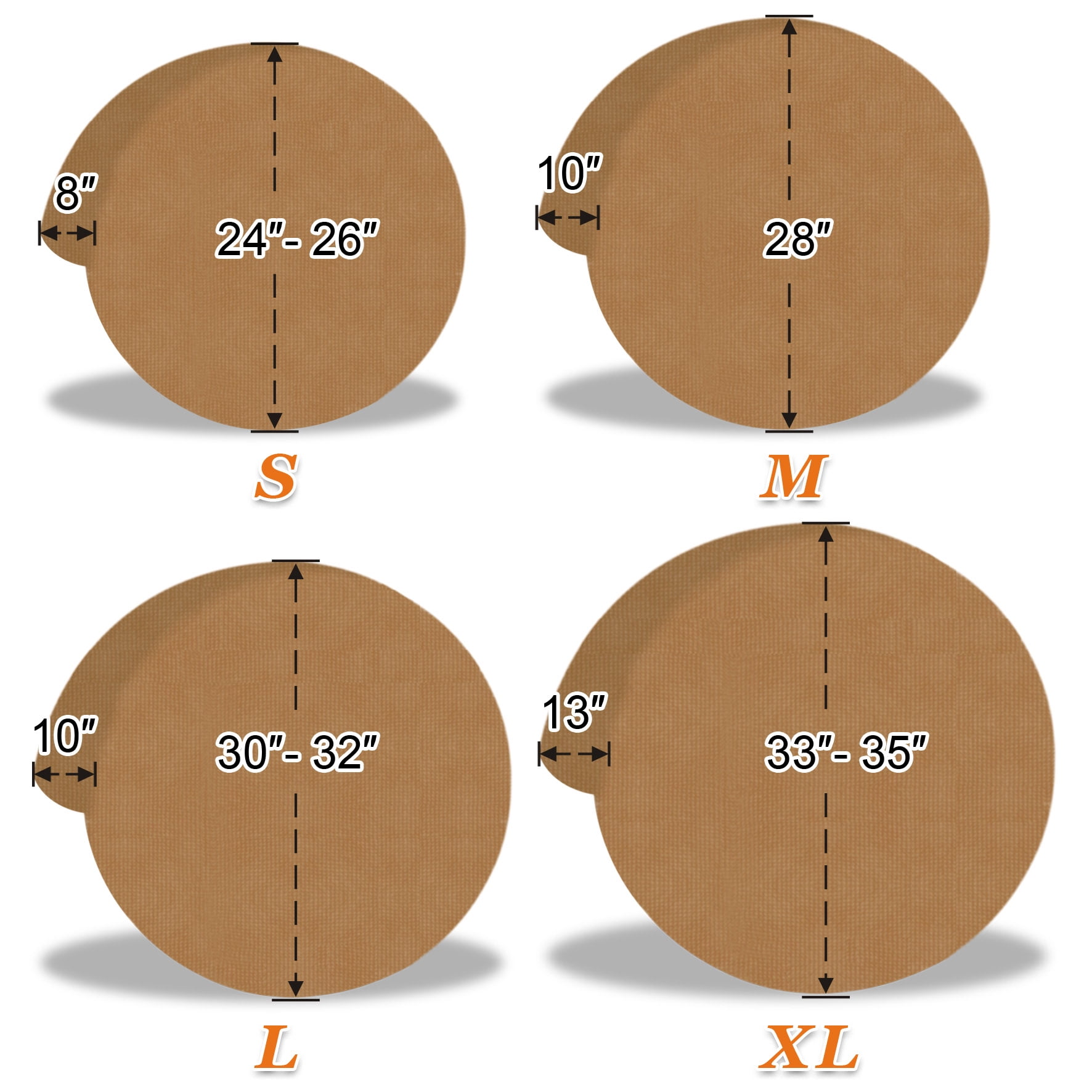Sunny Wheel Tire Covers Taupe, Waterproof, UV Protection, Dust, Various Sizes, (24''-35''), 4-Pack
