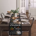 thumbnail image 4 of Table Runner Dresser Scarves 72 Inch Long, Coffee and Cocoa Beans Linen Dining Table Runners Quote on Vintage Blackboard Tabletop Scarf for Wedding Holiday Party Kitchen, 4 of 7