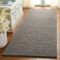 SAFAVIEH Cambridge Wade Geometric Wool Runner Rug, Dusty Blue/Cement, 2'6" x 10'
