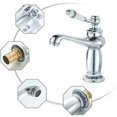 thumbnail image 2 of Grifo de baño, mezclador monomando de baño cromado, para lavabo o lavabo de baño, grifo mezclador ajustable para lavabo frío y caliente, 2 of 5