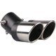 thumbnail image 1 of Extremos universales del tubo de escape de 63 mm Puntas del silenciador de escape Cola del silenciador del coche de acero inoxidable Doble curva de salida Plata, 1 of 5