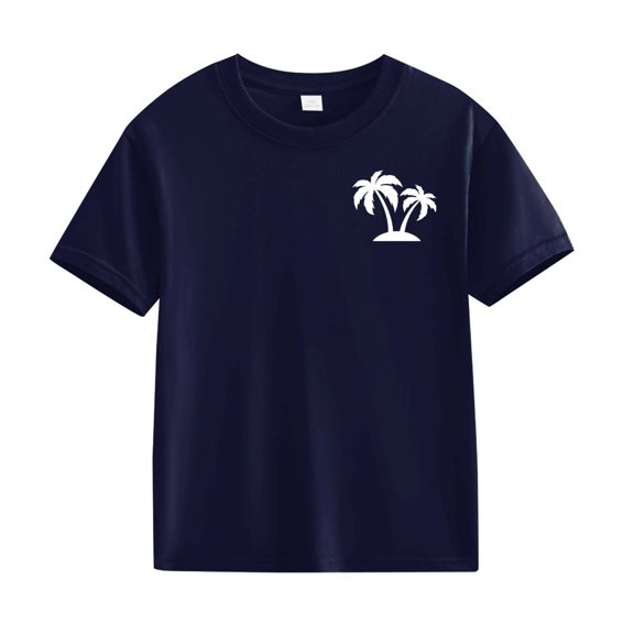 Children's Boys And Girls Fashion Coconut Tree Comfortable Breathable T Shirt