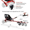 thumbnail image 5 of Hoverboard seat Attachment, Hoverboard go Kart for Adults & Kids, Accessories to Transform Hoverboard into go cart, Hover carts for self Balancing Scooter, Red, 5 of 11