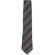 Altea Milano Cravate à Rayures Diagonales Marine / Marron en Soie et Coton - XL – image 1 sur 1