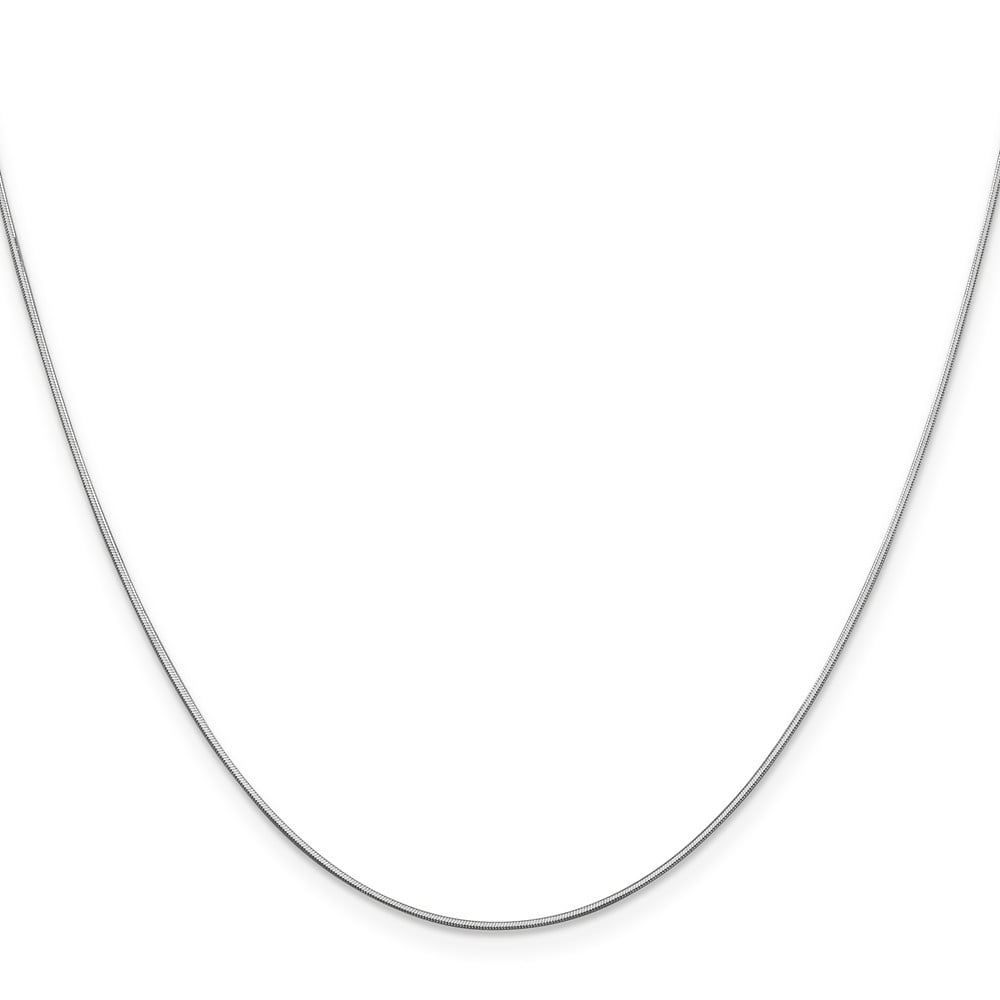 Jewel Tie 14k White Gold .80mm Octagonal Snake Chain with Secure Lobster Lock Clasp