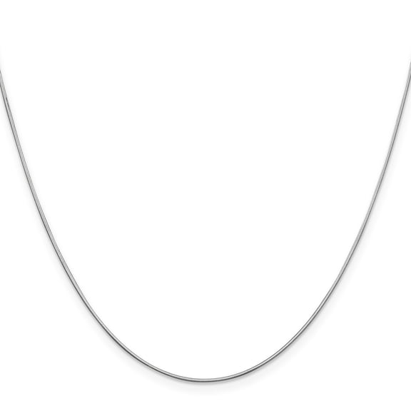 Real 14kt White Gold .8mm Octagonal Snake Chain; 18 inch; Lobster Clasp; for Adults and Teens; for Women and Men