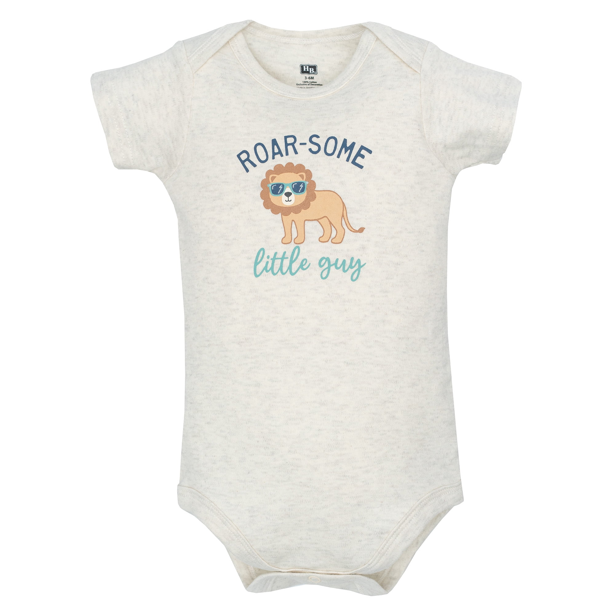 Hudson Baby Infant Boys Cotton Bodysuits 5-Pack, Roarsome Little Lion, 12-18 Months
