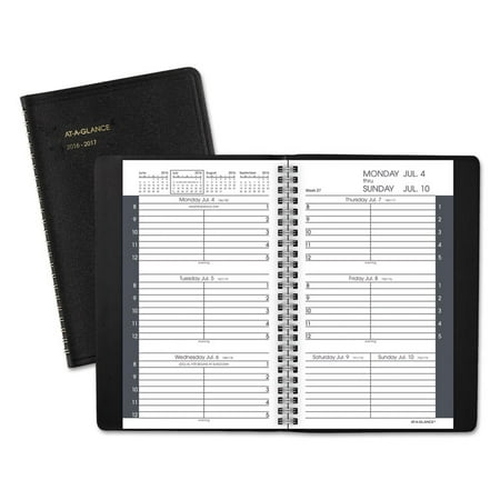weekly appointment book hourly appointments 4 7 8 x 8 black 2017