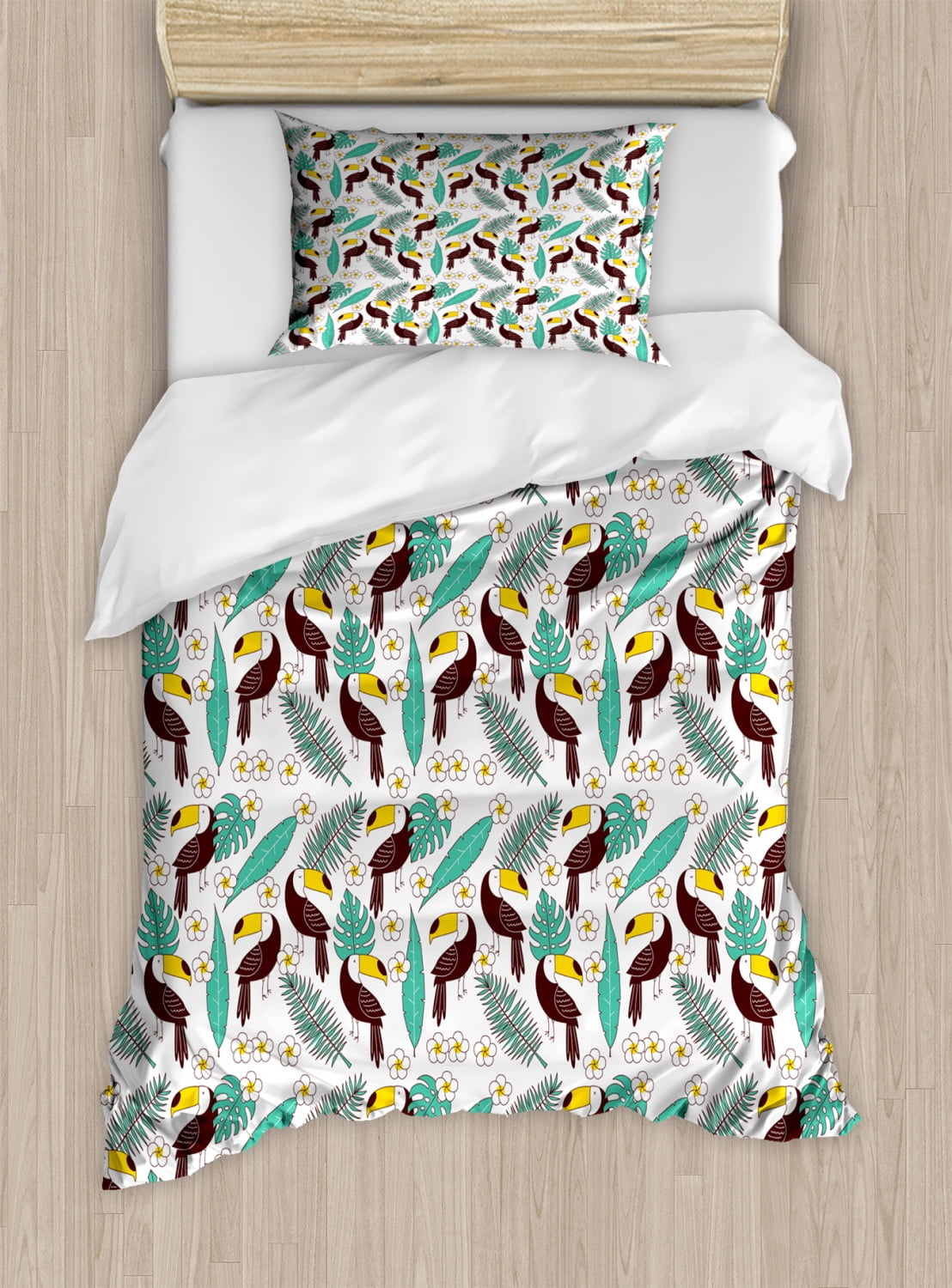 Parrot Duvet Cover Set Twin Size, Hawaiian Aloha Toucan ...