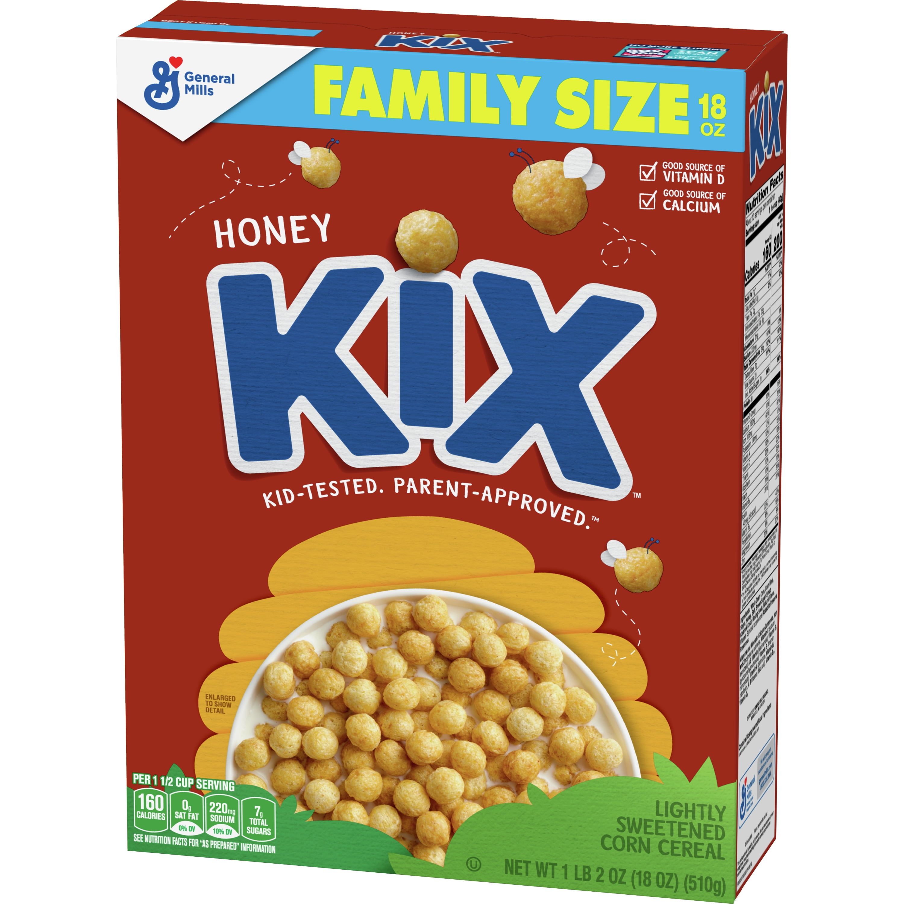 Kix Crispy Corn Puffs Whole Grain Breakfast Cereal, 18, 57 OFF