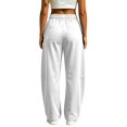 thumbnail image 6 of Evdexr Sweatpants for Women Solid Drawstring Elastic Waist Joggers Barrel Baggy Wide Leg Fit Pants Trendy Stylish Lounge Trousers with Pockets White L, 6 of 6