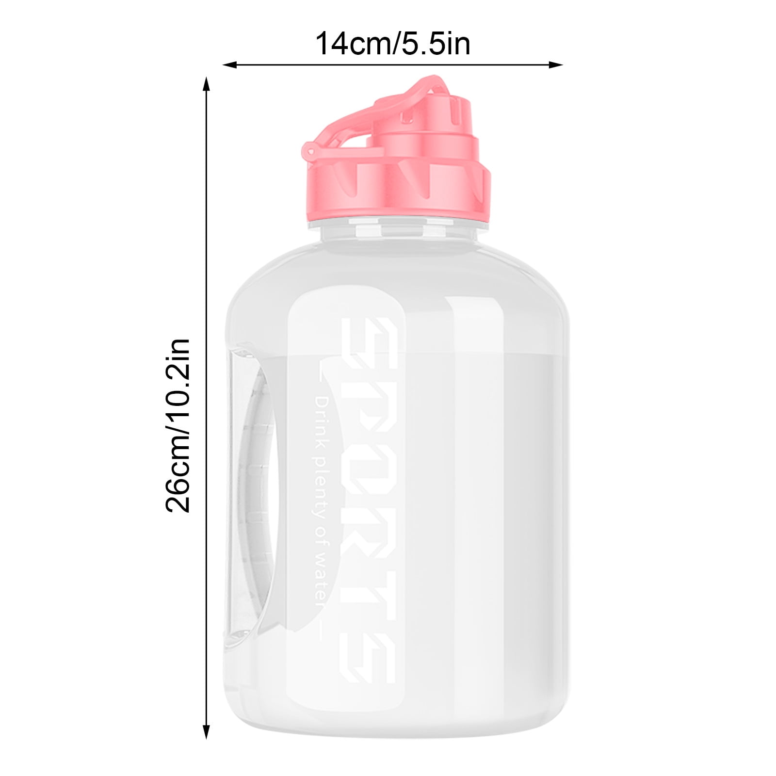 AuroraX 64 oz Water Bottles Clear Water Bottles with Handle,BPA-Free Plastic Large Sport Half Gallon Water Bottle,Water Cup