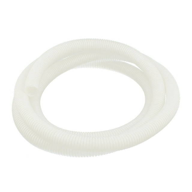 Tubo de conduit corrugado de plástico de 2.5 M 20 x 25 mm para jardín, fábrica, oficina blanco