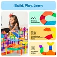 thumbnail image 5 of PicassoTiles Magnetic Race Track Expansion Set for Kids – 12PCS STEM Construction Building Blocks Add-On Toy with Racing Ramp, 5 of 12