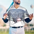 thumbnail image 6 of Daiia Watercolor Winter Landscape For Christmas Mens Baseball Jersey Button Down Shirts Short Sleeve Sports Uniforms-Large, 6 of 9