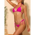 thumbnail image 2 of DARING DIVA Women's Halter Tie Side Bikini Sets, 2 Pieces Swimsuit L Fluorescent Hot Pink, 2 of 6