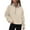Beige, variant on Fashion Sweatshirts For Women Solid Half Zipper Stand Collar Cropped Thumb Hole Workout Pullover Sweater Pink