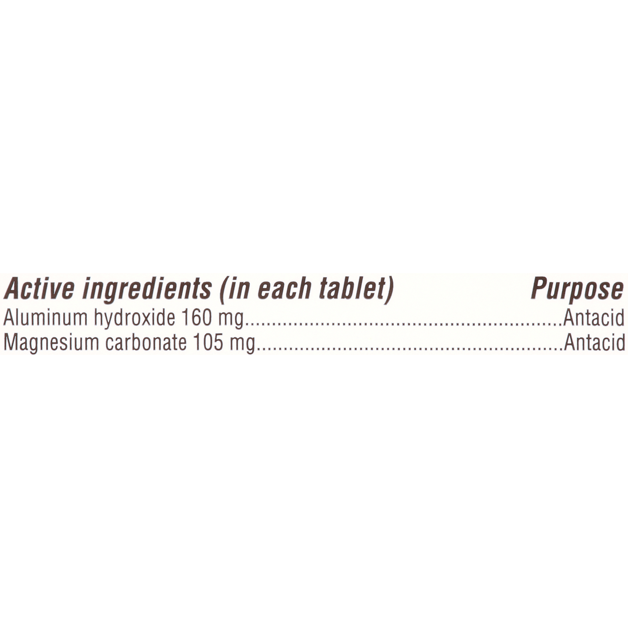 Tabletas masticables antiácidas extra fuertes Equate, sabor original, 160 mg, 100 unidades 2
