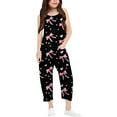 thumbnail image 1 of Girls Romper Bow Print Jumpsuits Rompers for Girls Sleeveless Rompers with Pockets Tween Girls Trendy Clothes 8-10 Y, 1 of 6