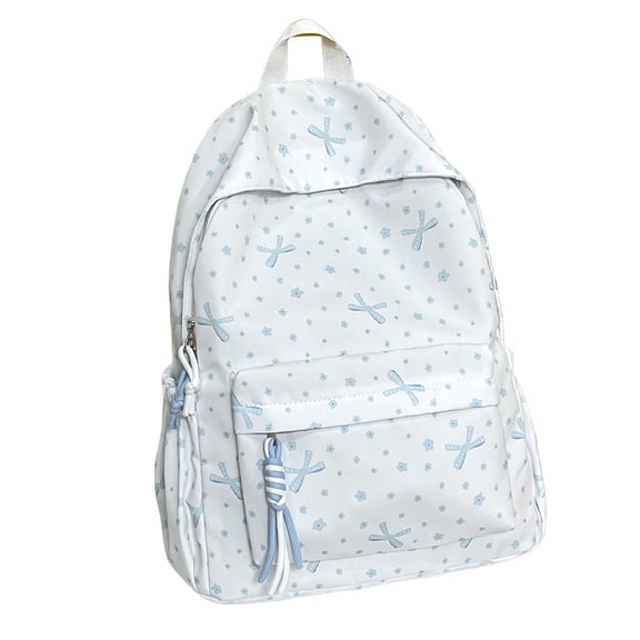 Student Polka Bow Backpack Versatile Casual Daypack Lightweight School