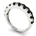 thumbnail image 2 of 1 ctw Wedding Band for Women - 14K White Gold Natural Onyx Stackable Eternity Ring, 2 of 6