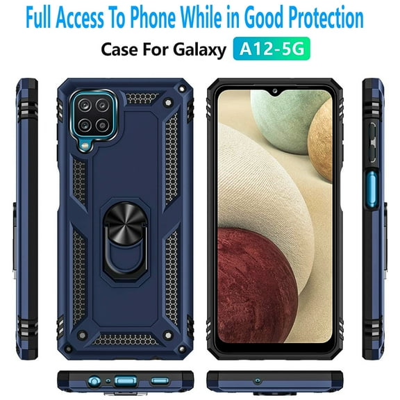Samsung Galaxy A12 Case, [Not fit for Samsung Galaxy A10/ Galaxy A11], STARSHOP Drop Protection Ring Kickstand Cover- Ink Blue
