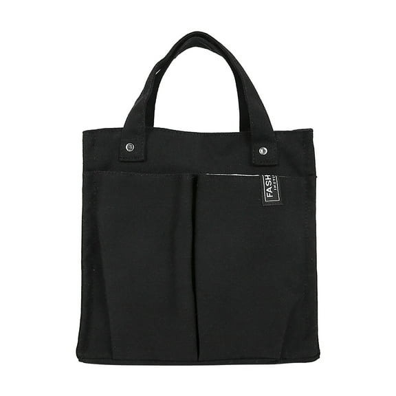 Lunch Box for Women Spring and Summer Canvas Solid Color Stitching Handbag Student Lunch Box Bag Bento Handbag Multi Pocket Practical Canvas Bag, Kitchen Essentials Clearance Sale