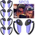 thumbnail image 1 of 5 Pares Empuñaduras Controlador TPU para Accesorios Meta Quest 3 VR () Morado, 1 of 4