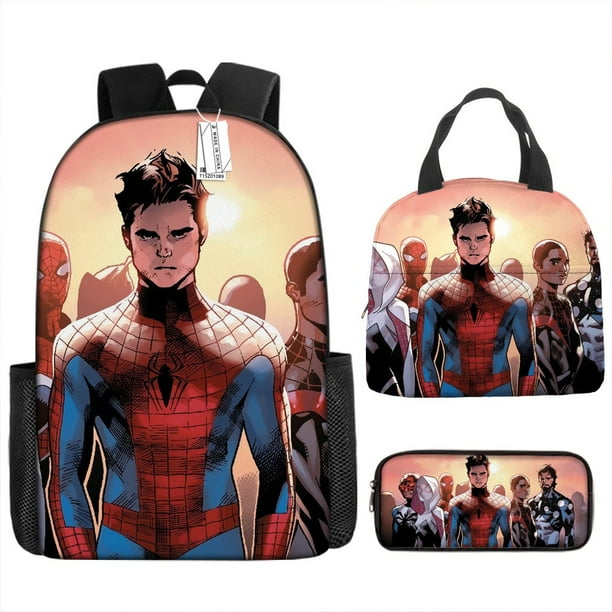 Spiderman Mochila del Hombre Araña Juego de estuche de la bolsa de almuerzo