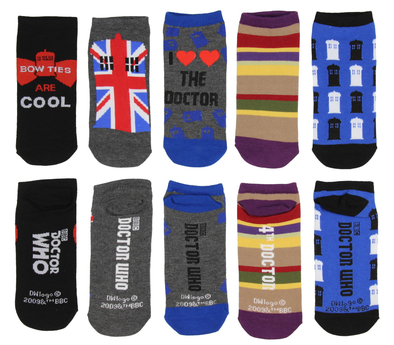 TARDIS Stripes Design Doctor Who Knee High Socks Women - Size 4-10 