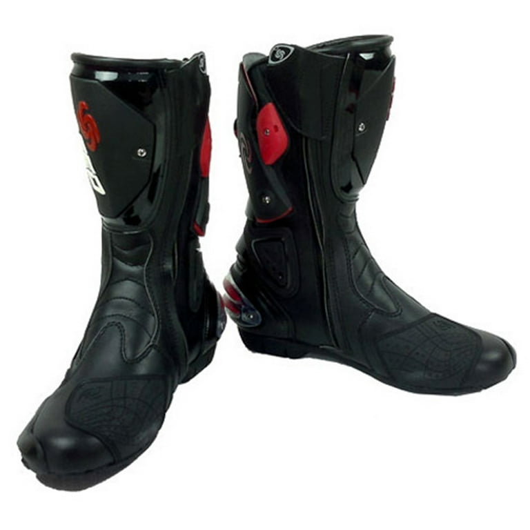 NEW Men s Motorcycle Boots B1001 Long High Racing Black US 10.5 EU