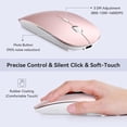 thumbnail image 4 of RaceGT USB C Wireless Mouse for MacBook Pro/Air, Rechargeable Portable Silent Mouse for Laptop, USB C & USB A Dual Mode Receiver Cordless Mice for MacBook, Mac, PC, Chromebook, Multi-Device-Rose Gold, 4 of 7