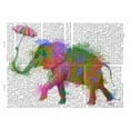 thumbnail image 2 of Fab Funky 18x15 Black Ornate Wood Framed with Double Matting Museum Art Print Titled - Rainbow Splash Elephant, 2 of 4