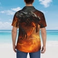 thumbnail image 4 of Sikiie Fiery Dragon Of Chaos Print Men's Hawaiian Shirt, Summer Beach Button Pocket Short Sleeve T-Shirt,Large, 4 of 7