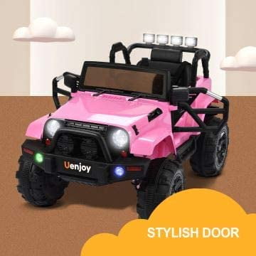 Uenjoy Pink 12 V SUV 2 Speed Powered Ride-On