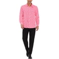 thumbnail image 2 of INSPIRE CHIC Men's Shirt Polka Dots Pattern Point Collar Long Sleeve Button Down Shirt 34 Light Pink, 2 of 6