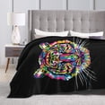 thumbnail image 4 of ZICANCN Anti-Pilling Flannel Bed Throw Blankets Tiger -Couch-Ultra-Soft Micro Fleece Sofa Bed Camping Travel Blanket for Adults Tiger Design Animal Head Nature Wild 40"x30", 4 of 8