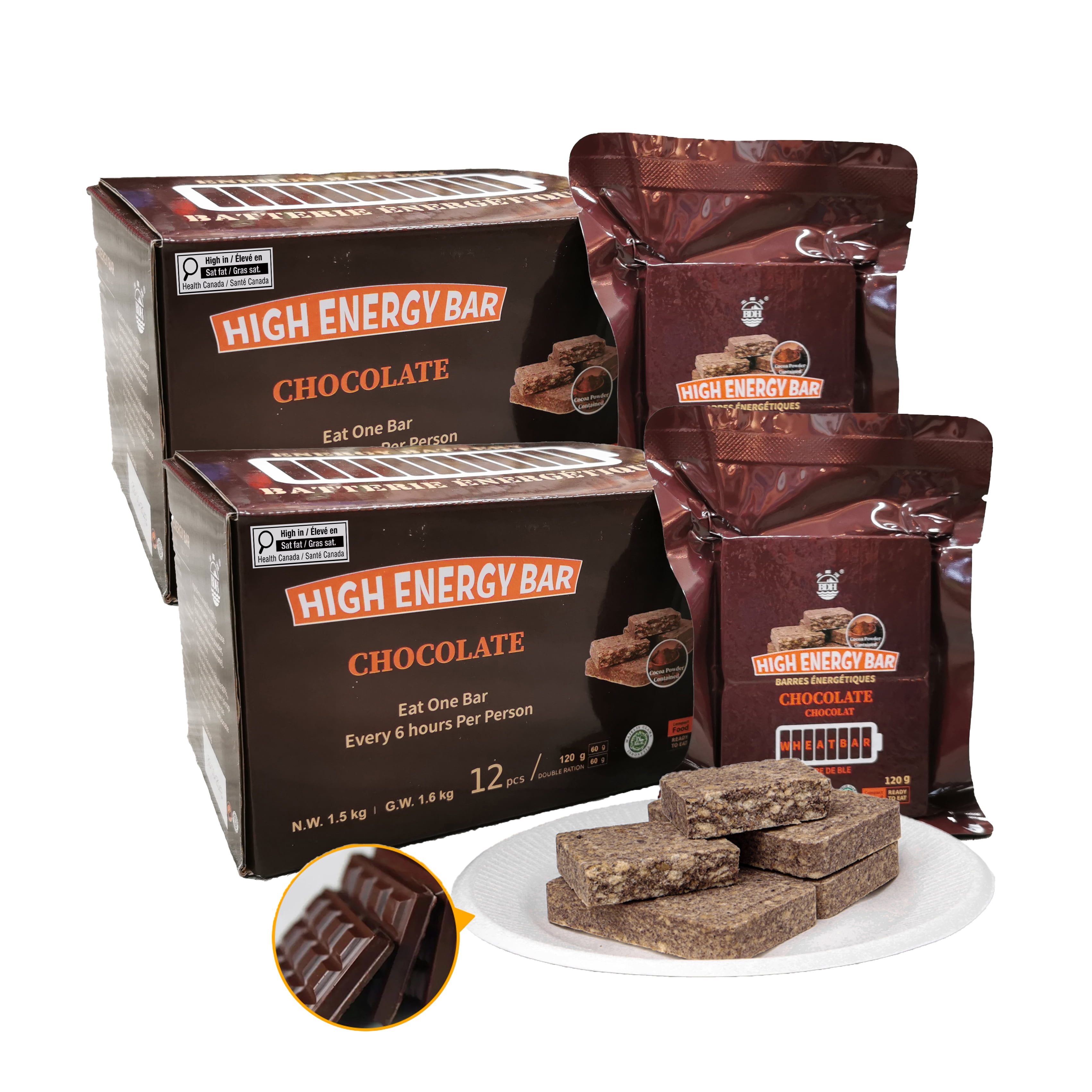 BDH Emergency Food Ration Chocolate flavor Compressed Biscuits