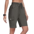 thumbnail image 2 of Women's Athletic Shorts High Waisted Running Short Shorts With Pockets Loose Casual Dressy Ladies Baggy Cargo Shorts Pants For Hiking, 2 of 7